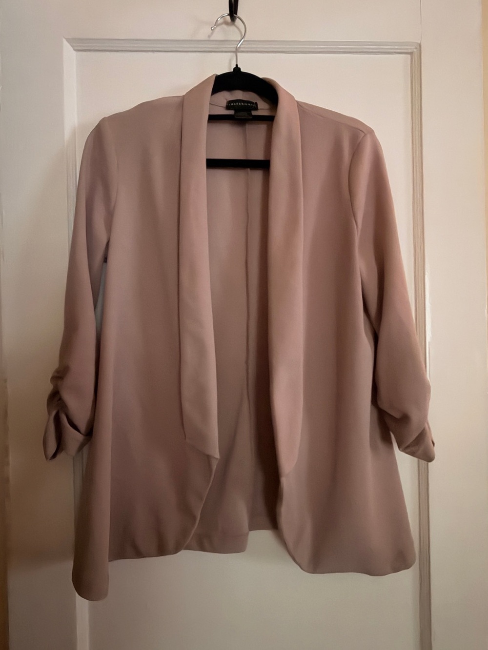 Tahari ASL Dusty Blush Open-Front Draped Blazer